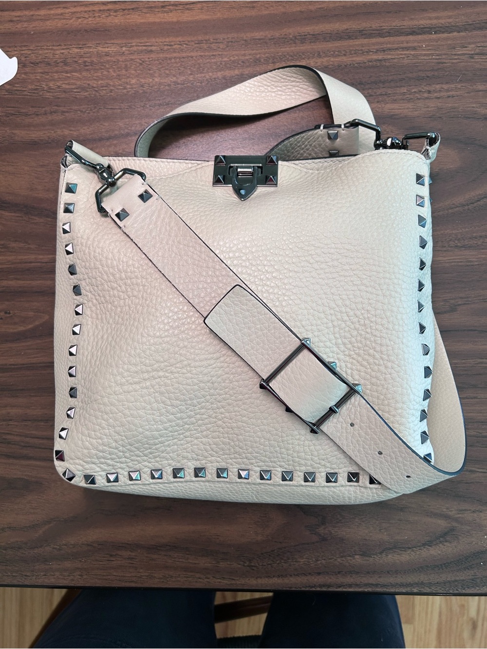 Valentino Grained Calfskin  Messenger Bag  imperfect